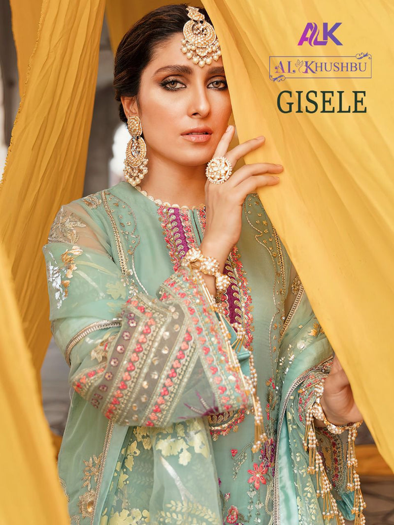 Al Khushbu Dno 2027 Georgette With Heavy Embroidery Stylish Designer Pakistani Salwar Kameez