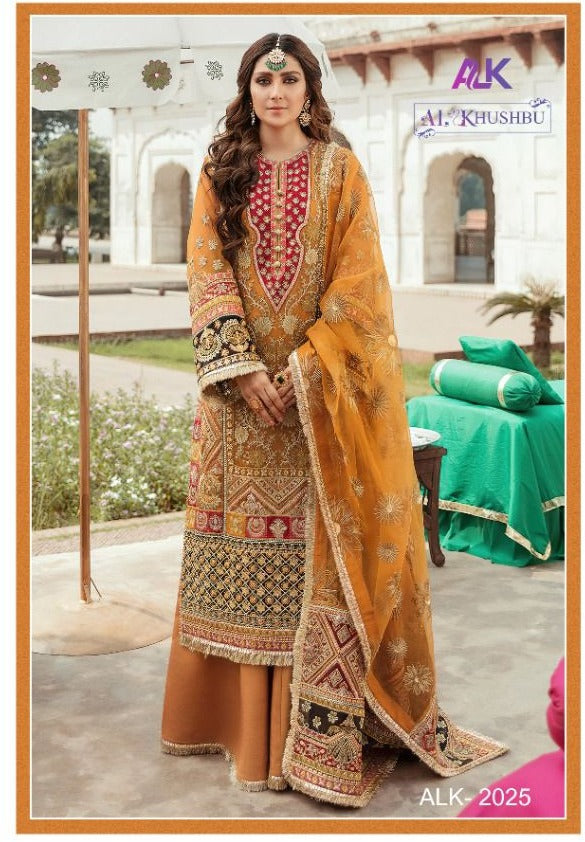 Al Khushbu Dno 2025 Georgette With Heavy Embroidery Stylish Designer Pakistani Salwar Kameez