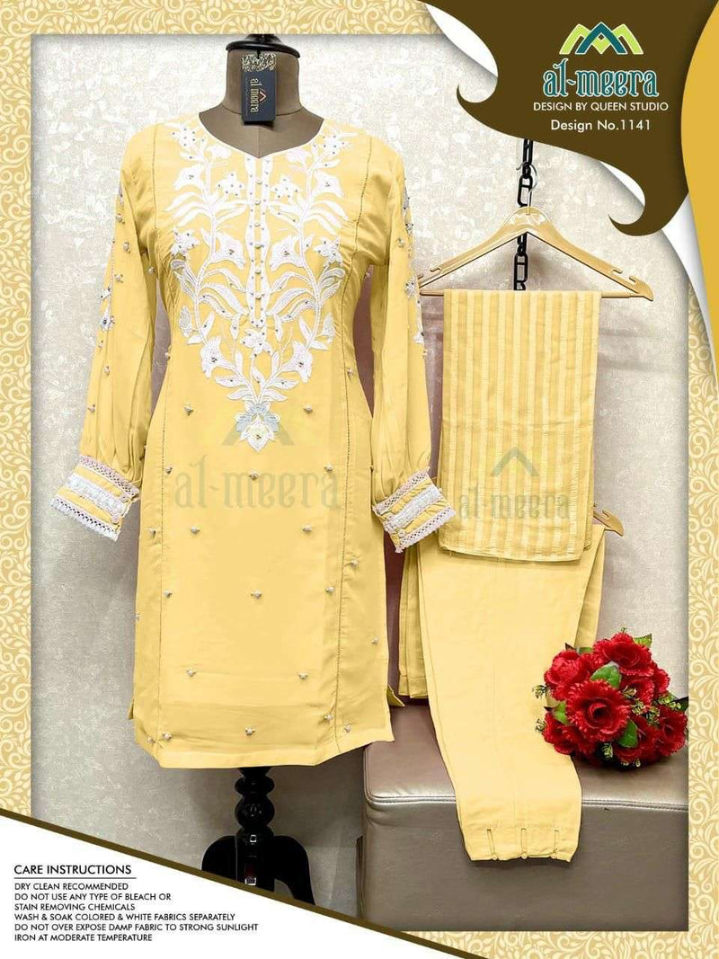 Al Meera Dno 1141 B Fox Georgette Stylish Designer Pakistani Style Kurti