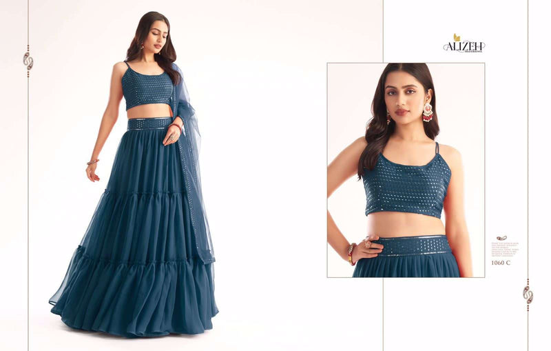 Alizeh Dno 1060 C Georgette Stylish Designer Readymade Party Wera Lehenga