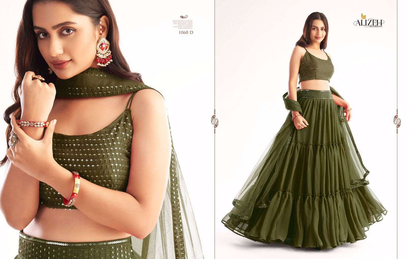 Alizeh Dno 1060 D Georgette Stylish Designer Readymade Party Wear Lehenga