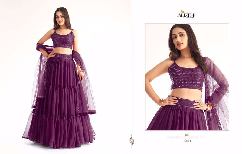 Alizeh Dno 1060 E Georgette Stylish Designer Readymade Party Wear Lehenga