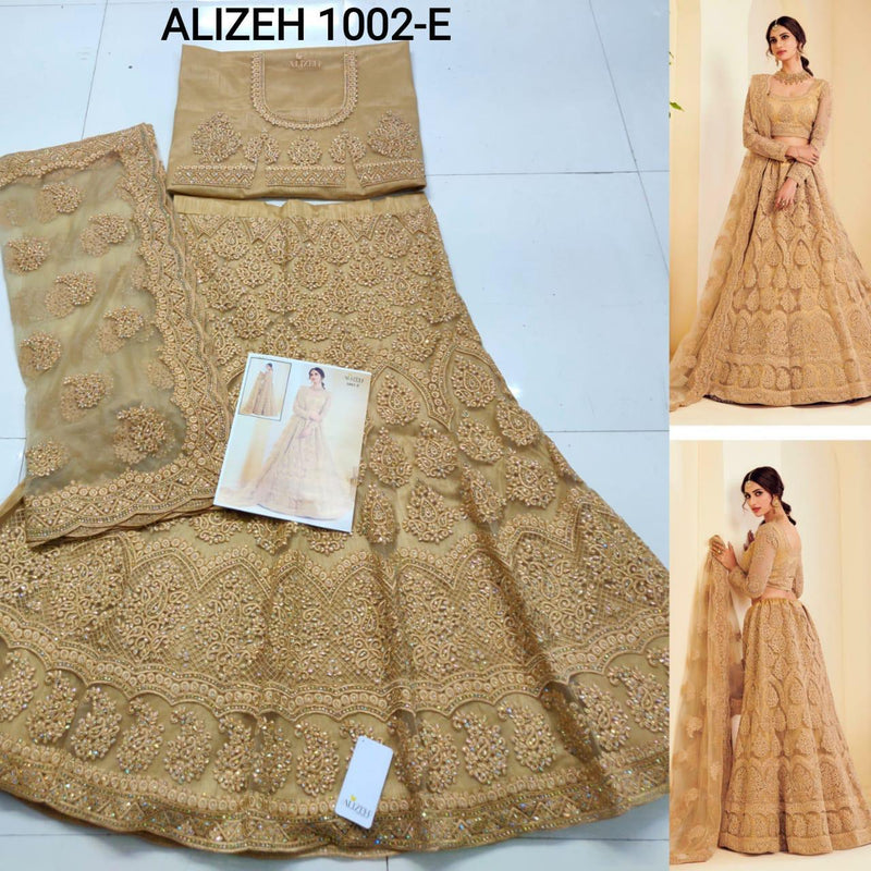 Alizeh The White Bride Dno 1002 E Net Stylish Hand Work Designer Wear Lehenga