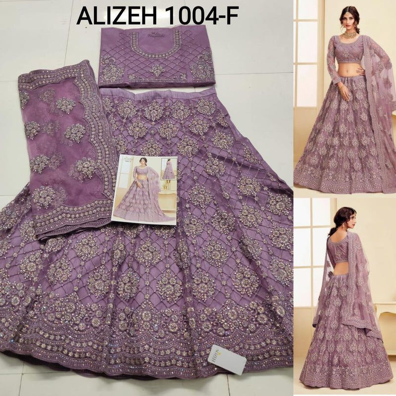 Alizeh The White Bride Dno 1004 F Net Stylish Hand Work Designer Wear Lehenga