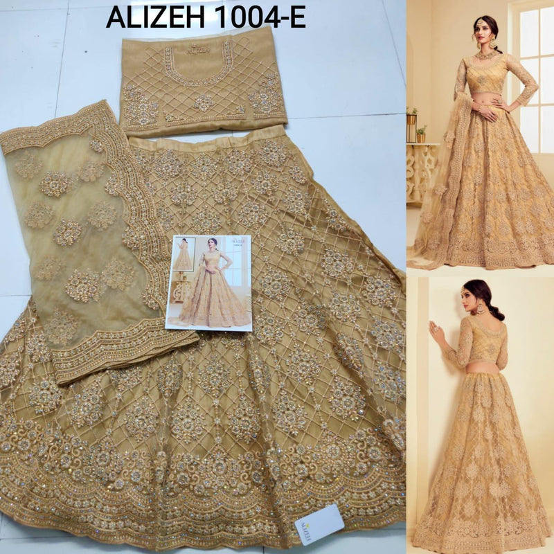 Alizeh The White Bride Dno 1004 E Net Stylish Hand Work Designer Wear Lehenga