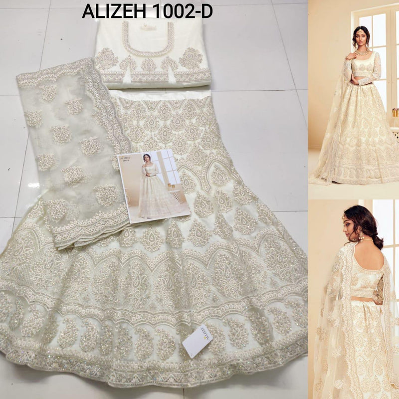 Alizeh The White Bride Dno 1002 D Net Stylish Hand Work Designer Wear Lehenga