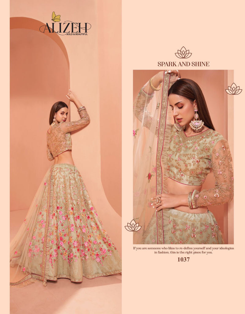Alizeh Vol 2 Dno 1037 Net Stylish Designer Wedding Wear Lehenga