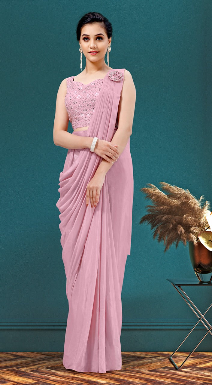 Amoha Trendz Dno 1015696 Ice Georgette Stylish Designer Party Wear Sarees