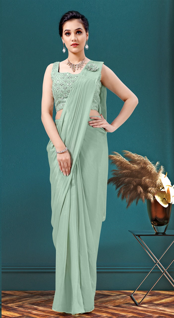 Amoha Trendz Dno 1015696 Ice Georgette Stylish Designer Party Wear Sarees