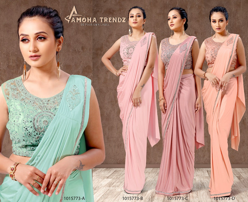 Amoha Trendz Design No 1015773 Imported Lycra Stylish Designer Party Wear Saree
