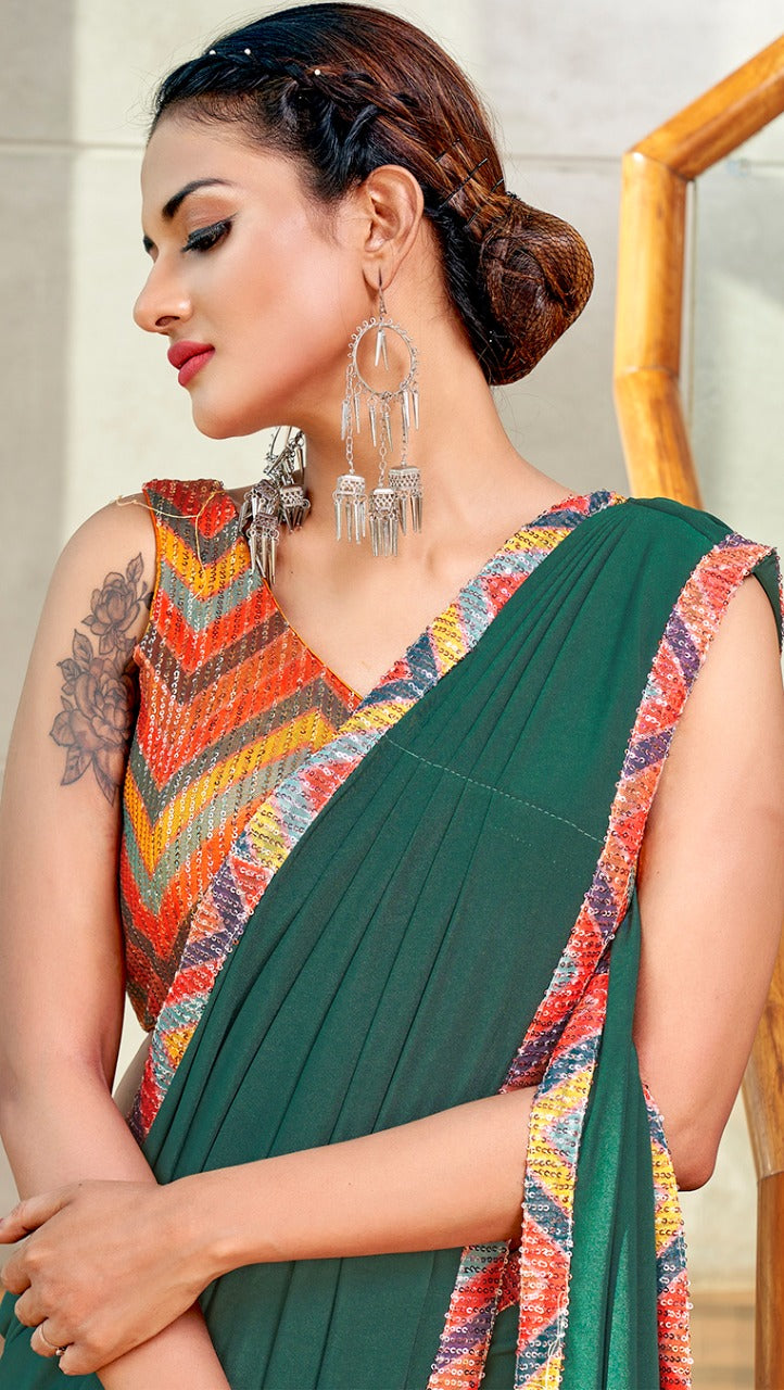 Amoha Trendz Design No 101806 Imported Lycra Stylish Designer Party Wear Saree