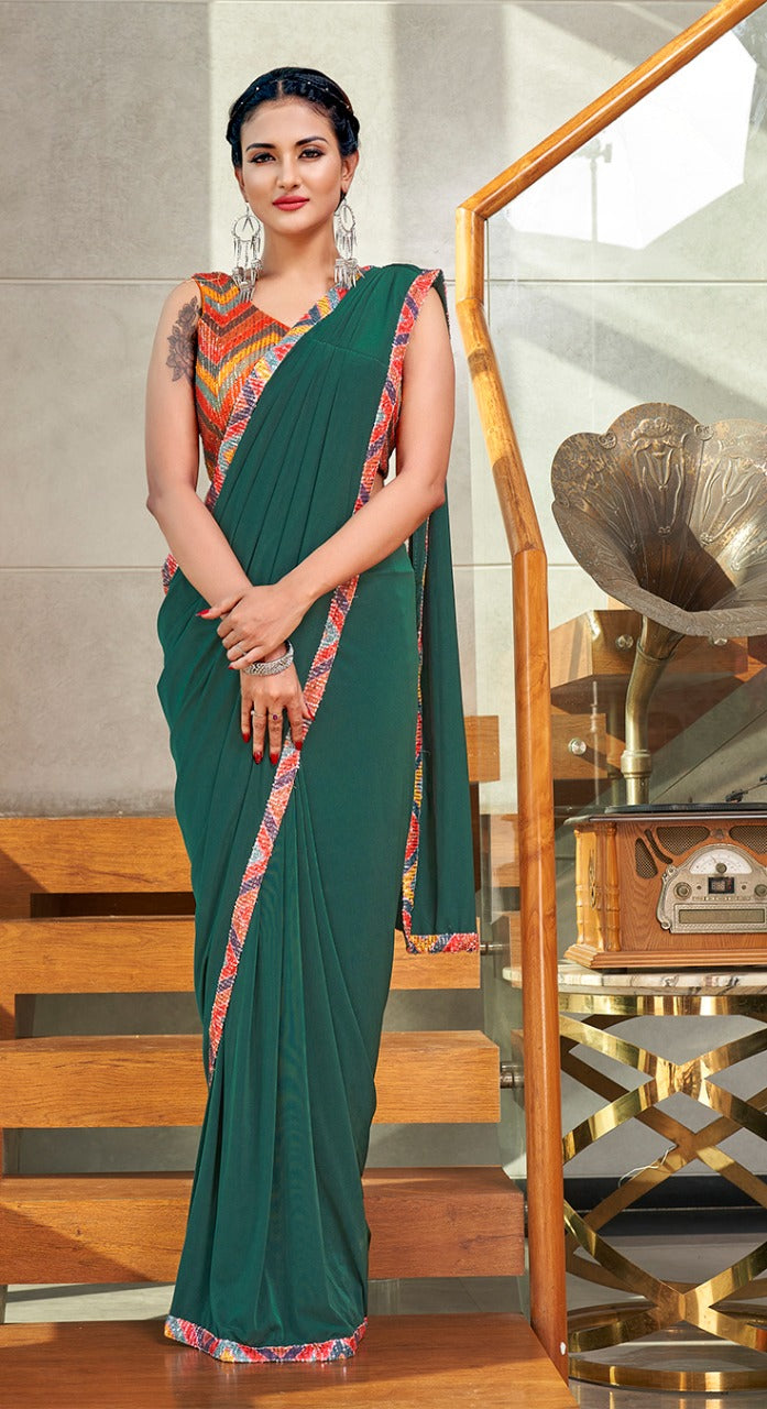 Amoha Trendz Design No 101806 Imported Lycra Stylish Designer Party Wear Saree