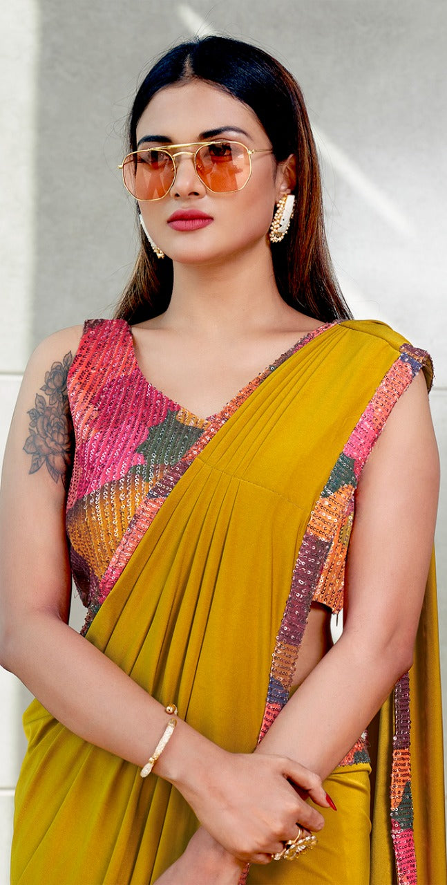 Amoha Trendz Design No 101806 Imported Lycra Stylish Designer Party Wear Saree