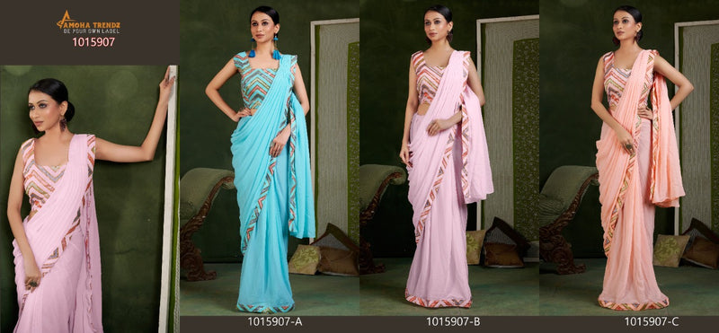 Amoha Trendz Dno 1015907 Georgette Stylish Designer Party Wear Saree