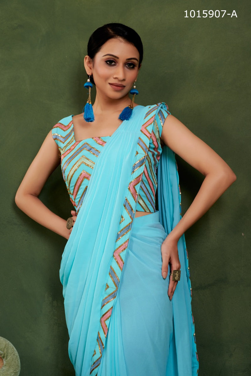 Amoha Trendz Dno 1015907 Georgette Stylish Designer Party Wear Saree