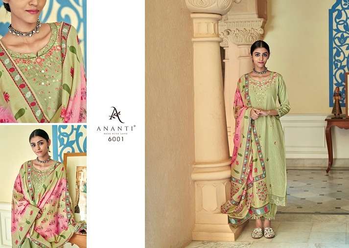 Ananti Anantam Viscose Designer Party Wear Embroidered Kurtis With Bottom & Dupatta