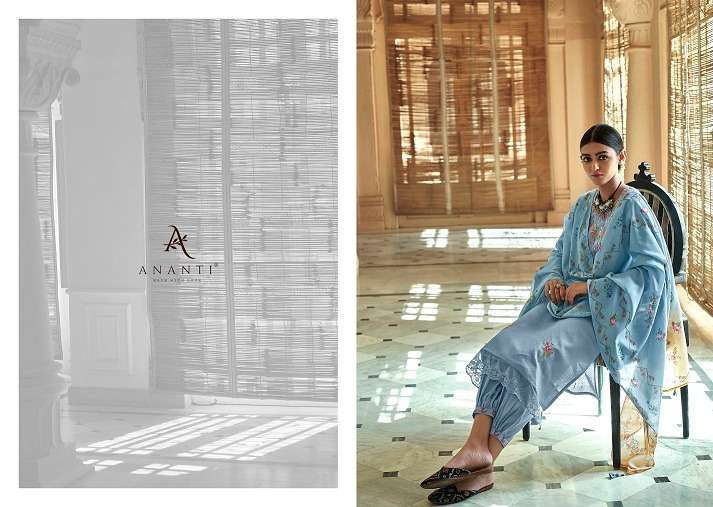 Ananti Anantam Viscose Designer Party Wear Embroidered Kurtis With Bottom & Dupatta