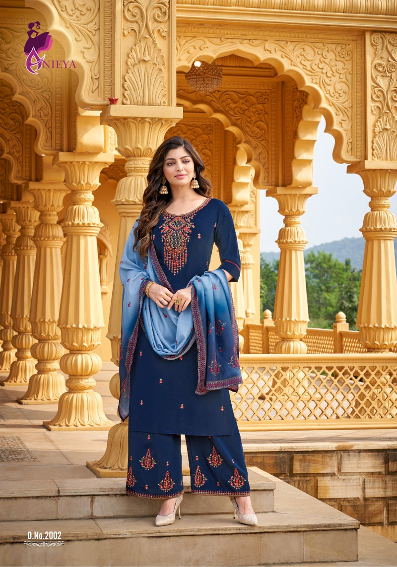 Anieya Fashion Kashmiri Vol 1 Viscose With Embroidery Work Stylish Designer Kurti With Pant Dupatta