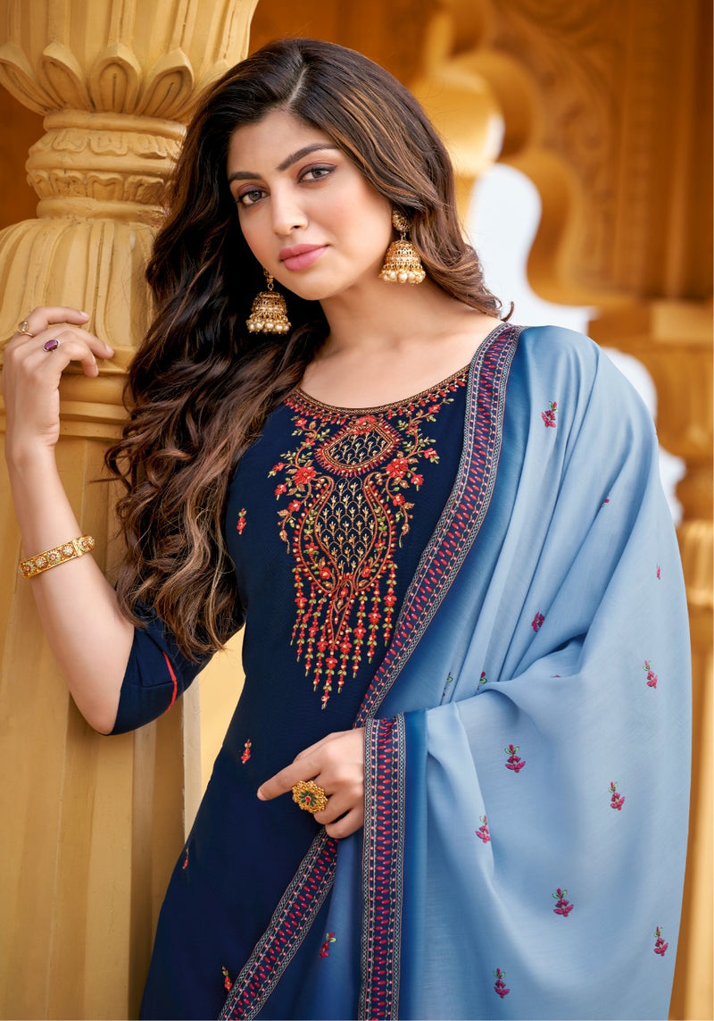 Anieya Fashion Kashmiri Vol 1 Viscose With Embroidery Work Stylish Designer Kurti With Pant Dupatta