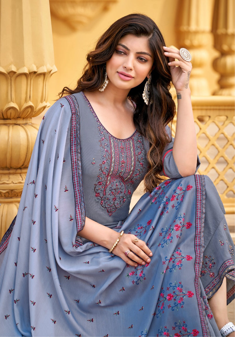 Anieya Fashion Kashmiri Vol 1 Viscose With Embroidery Work Stylish Designer Kurti With Pant Dupatta