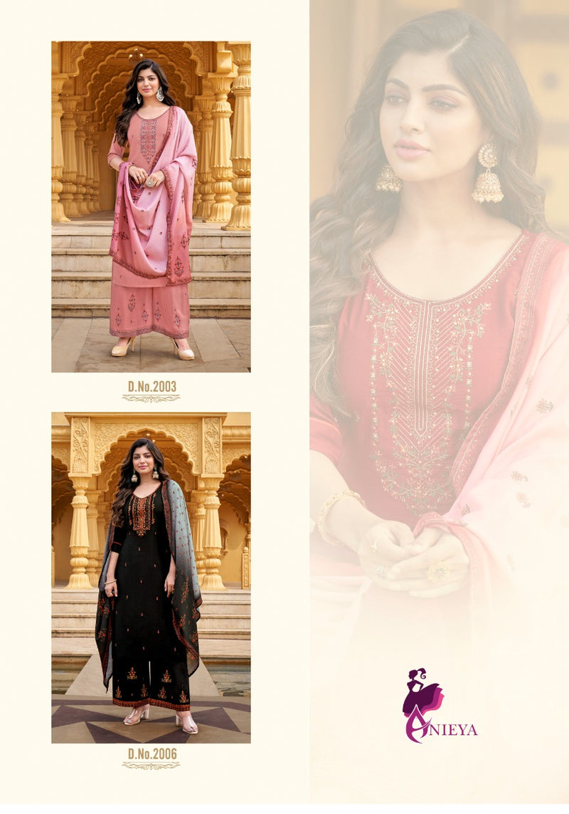 Anieya Fashion Kashmiri Vol 1 Viscose With Embroidery Work Stylish Designer Kurti With Pant Dupatta