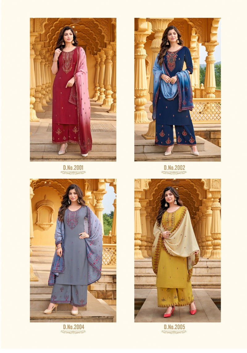 Anieya Fashion Kashmiri Vol 1 Viscose With Embroidery Work Stylish Designer Kurti With Pant Dupatta
