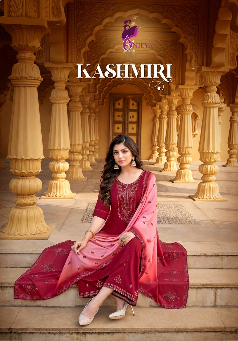 Anieya Fashion Kashmiri Vol 1 Viscose With Embroidery Work Stylish Designer Kurti With Pant Dupatta