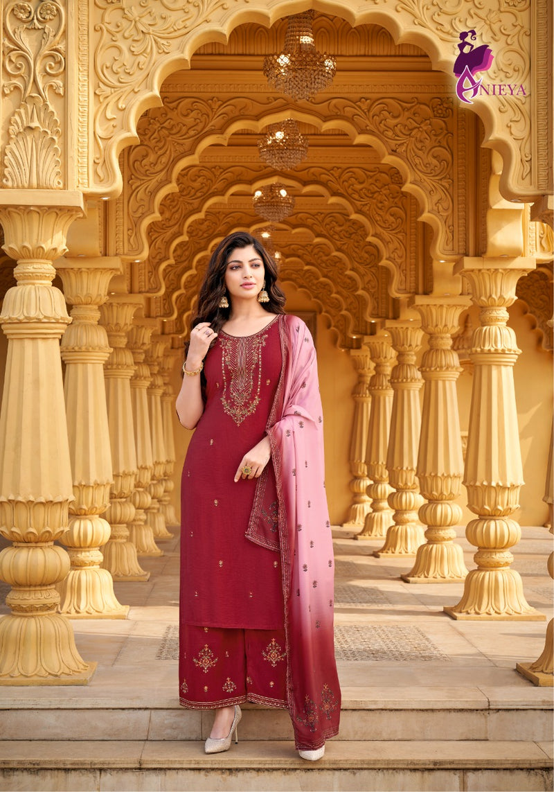 Anieya Fashion Kashmiri Vol 1 Viscose With Embroidery Work Stylish Designer Kurti With Pant Dupatta