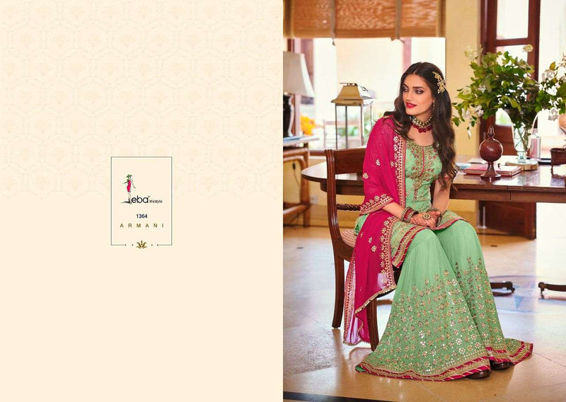 Eba Lifestyle Armani Dno 1364 Georgette With Embroidery Stylish Festival Wear Salwar Suit