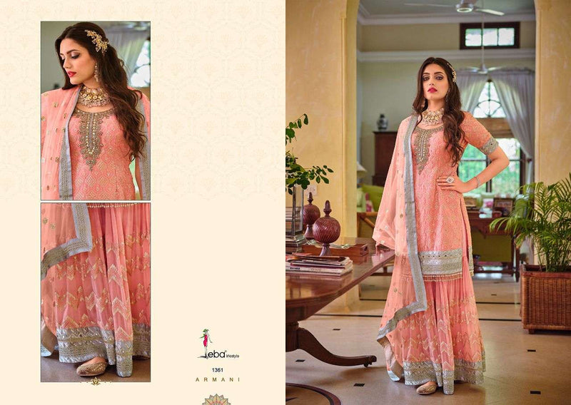 Eba Lifestyle Armani Dno 1361 Georgette With Embroidery Stylish Festival Wear Salwar Suit