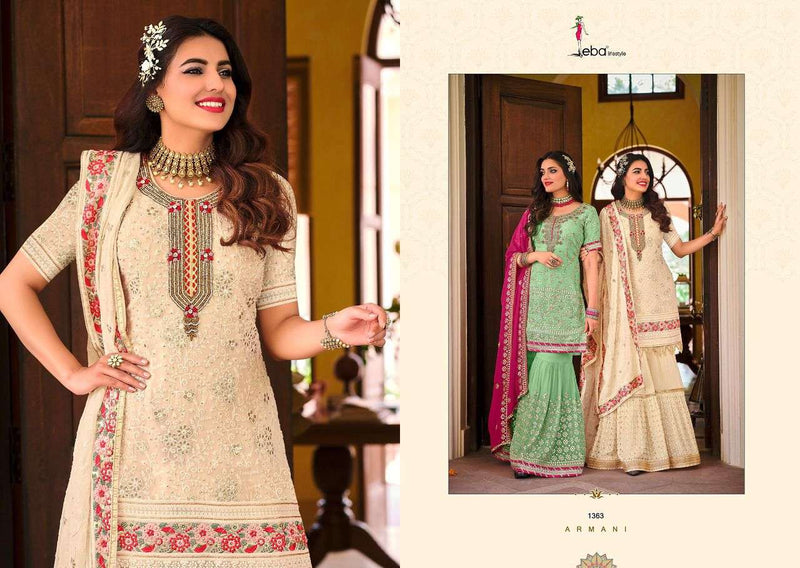 Eba Lifestyle Armani Dno 1363  Georgette With Embroidery Stylish Festival Wear Salwar Suit
