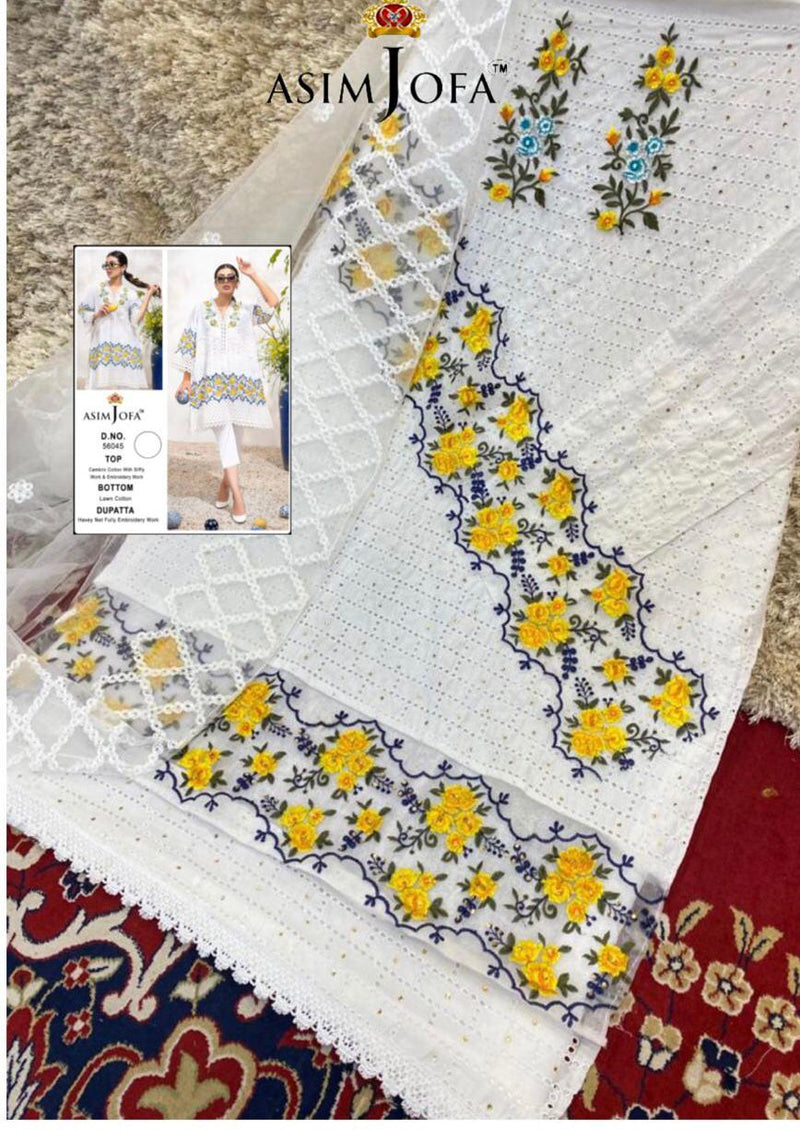 Asimjofa D No JF 56045 Cambric Cotton Designer Salwar Suit