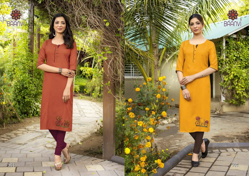 Baanvi Sameera Vol 5 Rayon With Fancy Work Stylish Designer Daily Wear Beautiful Kurti
