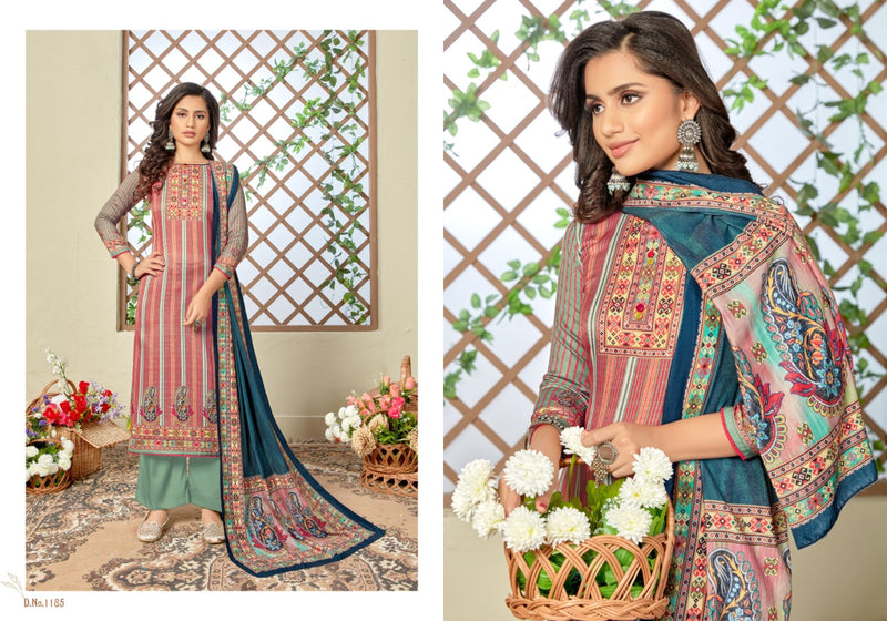 Bipson Shaneel Vol 4 Pashmina With Heavy Fancy Work Stylish Designer Festive Wear Salwar Kameez