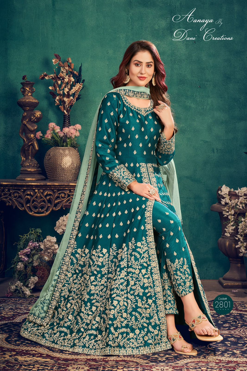 Dani Aanaya 2800 Series Vol 128 Art Silk Stylish Designer Heavy Look Party Wear Salwar Suit