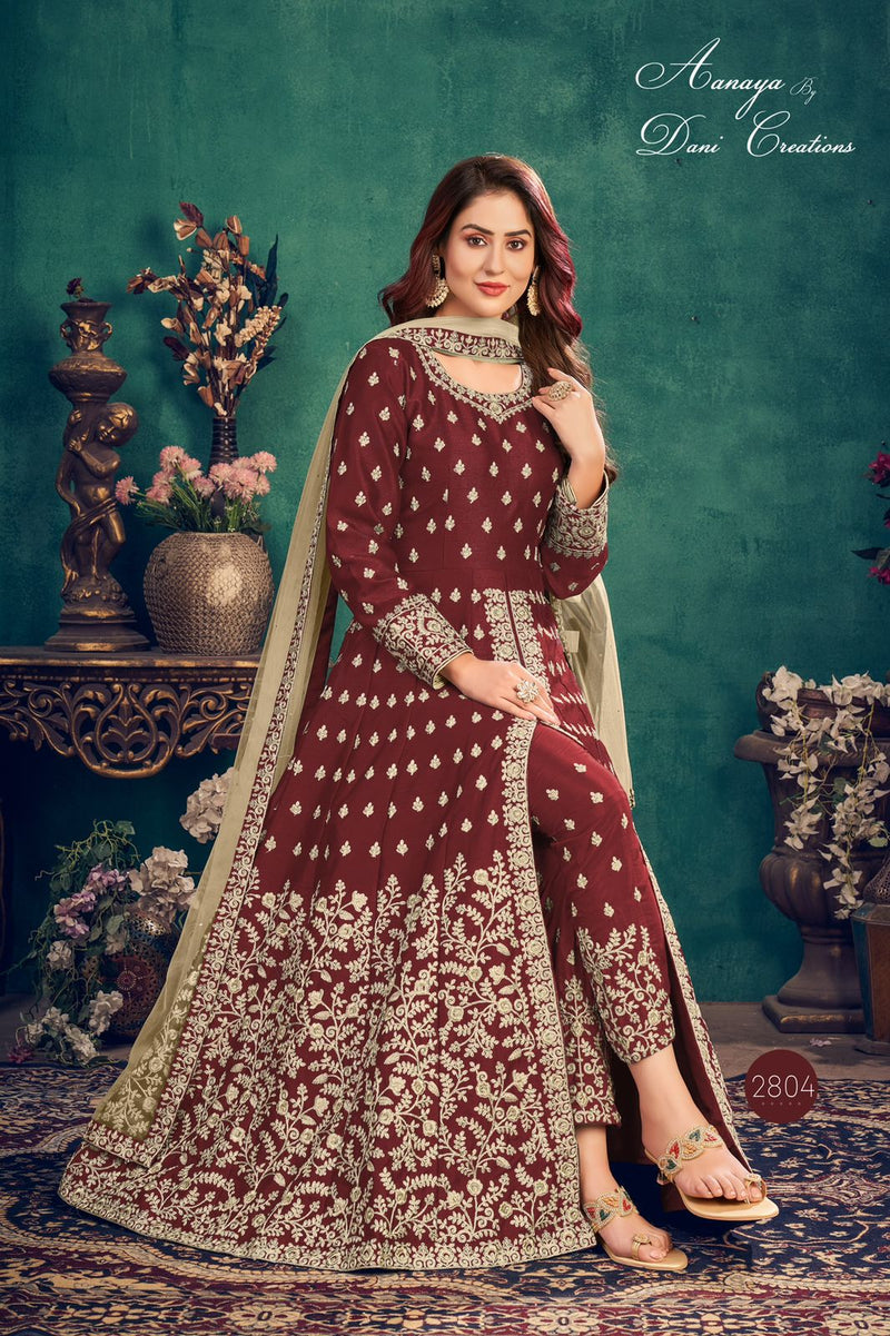Dani Aanaya 2800 Series Vol 128 Art Silk Stylish Designer Heavy Look Party Wear Salwar Suit
