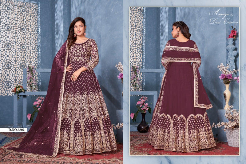 Dani Aanaya 3802 series Vol 138 Net Heavy Stylish Designer Wedding Wear Lehenga