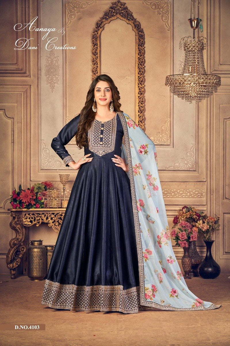 Dani Aanaya Vol 141 Jiyo Silk With Gorgous Look Stylish Designer Party Wear Long Salwar Suit