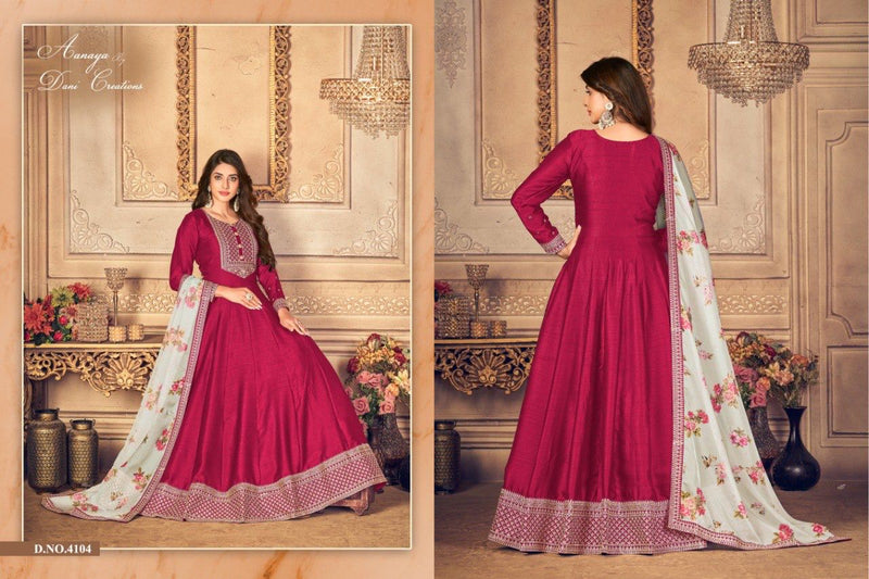 Dani Aanaya Vol 141 Jiyo Silk With Gorgous Look Stylish Designer Party Wear Long Salwar Suit