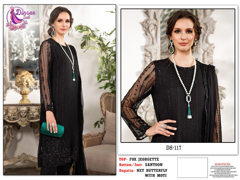 Dinsaa Suit Dno Ds 117  Georgette With Heavy Embroidery Work Stylish Designer Pakistani Salwar Suit