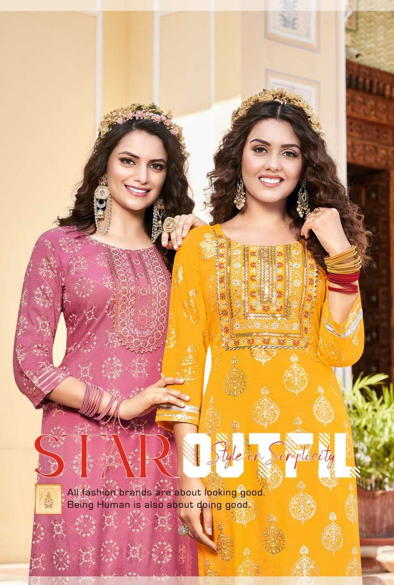 Diya Trends Victoria Vol 6 Rayon With Embroidery Work Stylish Designer Casual Wear Fancy Kurti
