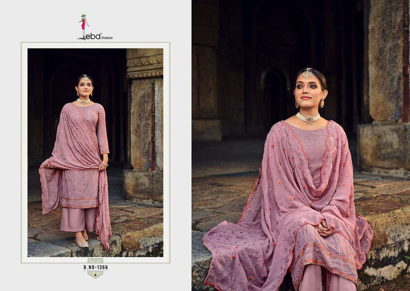 Eba LIfestyle Jassi Vol 2 Dno-1366 Georgette Stylish Embroidery Work Designer Wear Pakistani Salwar Suit