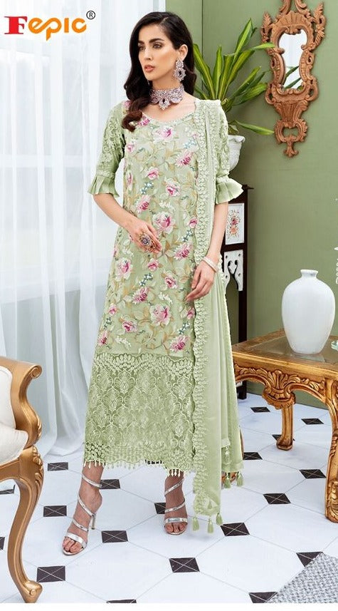 Fepic Rosemeen C 1118 D Butterfly Net Disigner Salwar Kameez