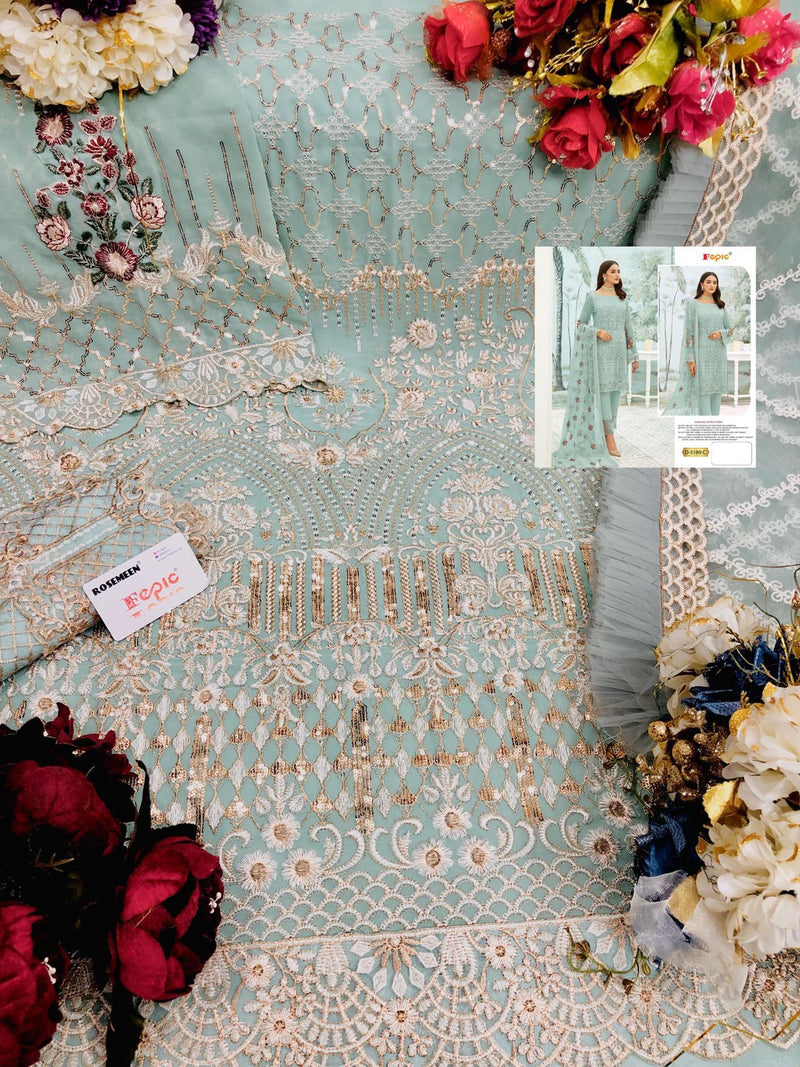 Fepic Rosemeen 5189 C Fox Georgette Stylish Designer Party Wear Salwar Kmaeez