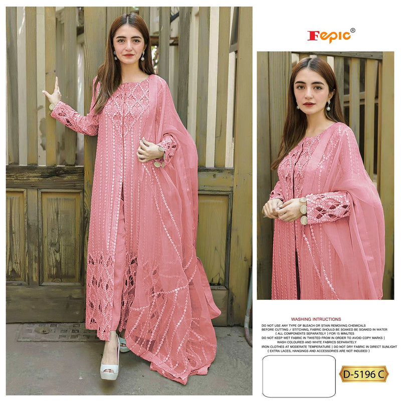 Fepic Rosemeen Dno 5196 C Georgette Pakistani Style Party Wear Salwar Suit