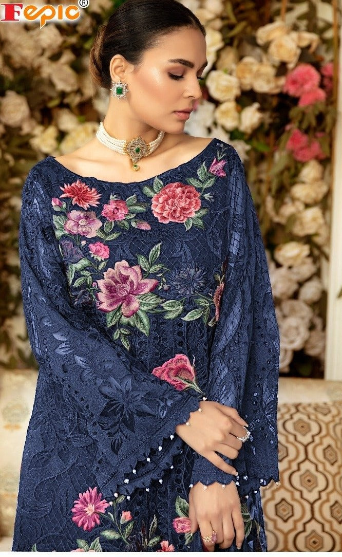 Fepic Rosemeen 91001 D Net Heavy Embroidered Stylish Salwar Kameez