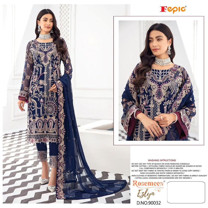 Fepic Suit Rosemeen 90032 Georgette With Heavy Embroidery Stylish Designer Pakistani Salwar Suit