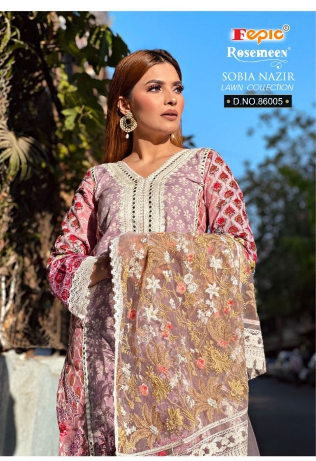Fepic Sobia Nazir 86005 Cambric Cotton Digital Printed Salawar Suit