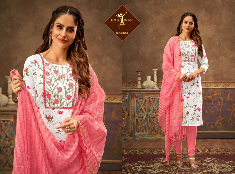 Four Roses Dno 9062 9063 Rayon Stylish Designer Printed Casual Wear Kurti