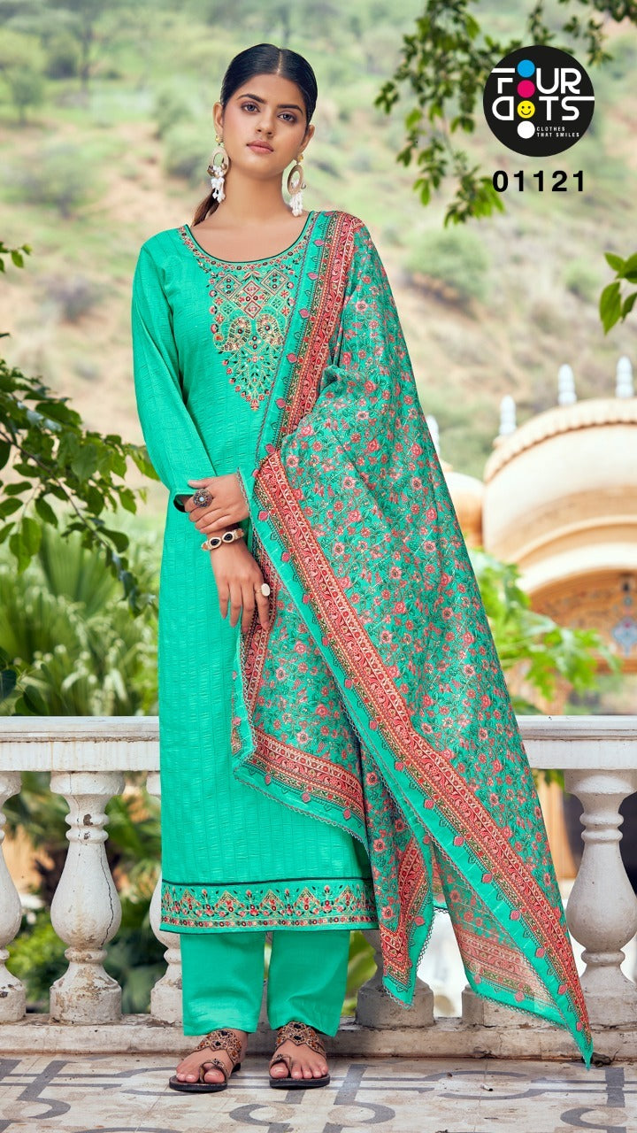 Four Dots Janki Vol 3 With Heavy Parampara Work Stylish Designer Casual Wear Salwar Kameez